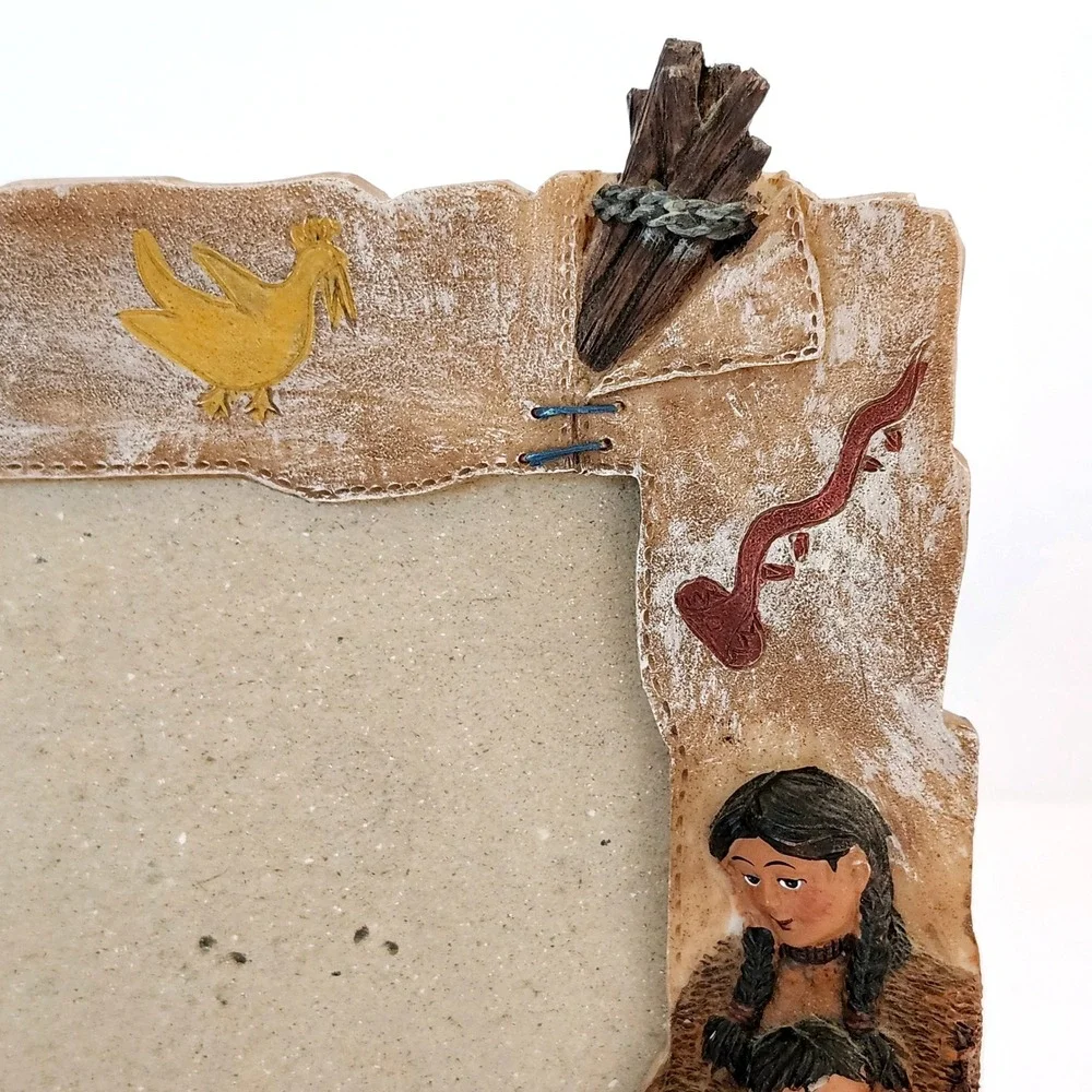 Vintage Native American 3.5x5 Resin‎ Picture Frame NO GLASS Designspirations